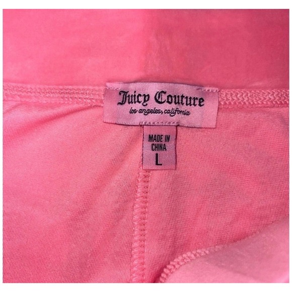 Juicy Couture Pink Velour Tracksuit Hoodie & Pant Set Y2K Glitter Logo New large - Picture 9 of 11
